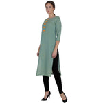 Thumbnail for Kanoor Women's Green cotton straight kurti