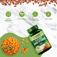 Thumbnail for Himalayan Organics Plant Based Hair-Skin Vitamin Biotin + DHT Blocker Veg Capsules - Distacart