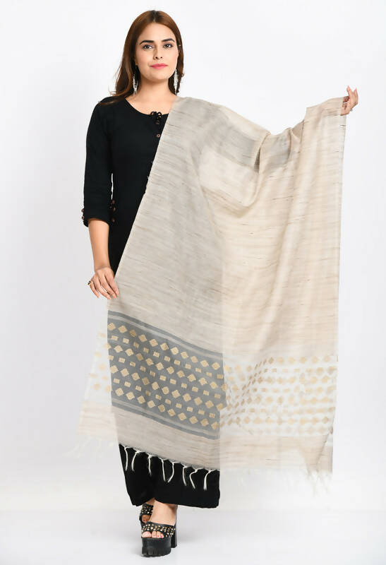 Mominos Fashion Moeza Women's Banarsi Cotton Woven Design Beige Dupatta - Distacart