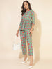 Janasya Women's Blue Cotton Printed Casual Peplum Co-ords - Distacart