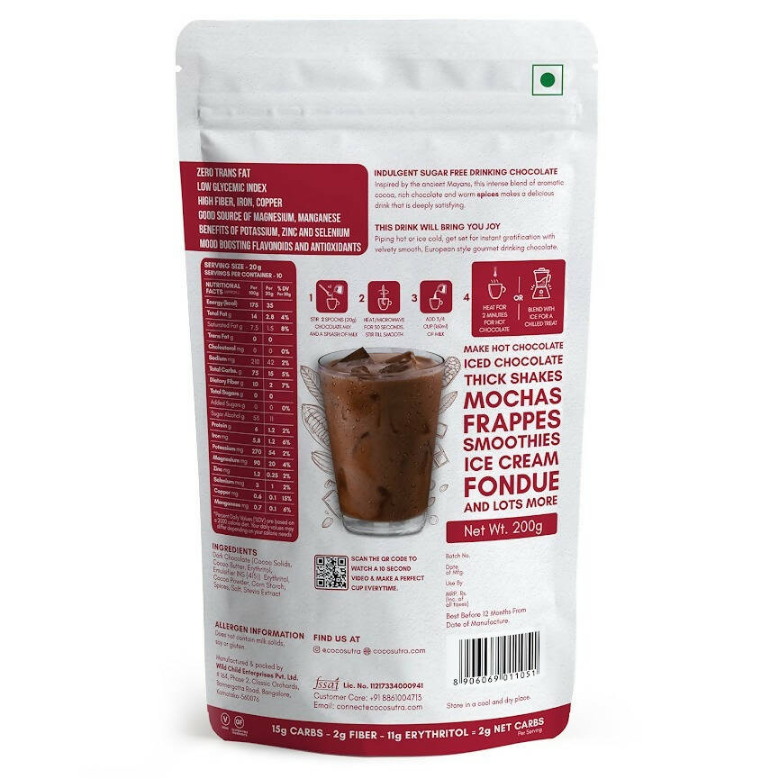 Cocosutra Lite -Sugar Free Drinking Chocolate Mix - Mexican Spiced - Distacart