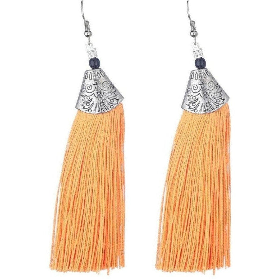 Orange Fringe Earrings