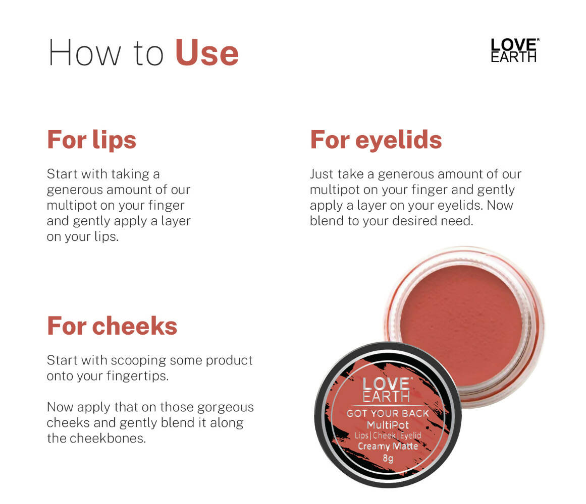 Love Earth Lip Tint & Cheek Tint Multipot-Got Your Back - Distacart