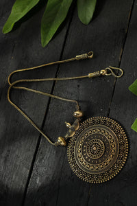 Thumbnail for Mominos Fashion Johar Kamal Oxidised Gold-Plated Long Chain with Pendant For Women - Distacart