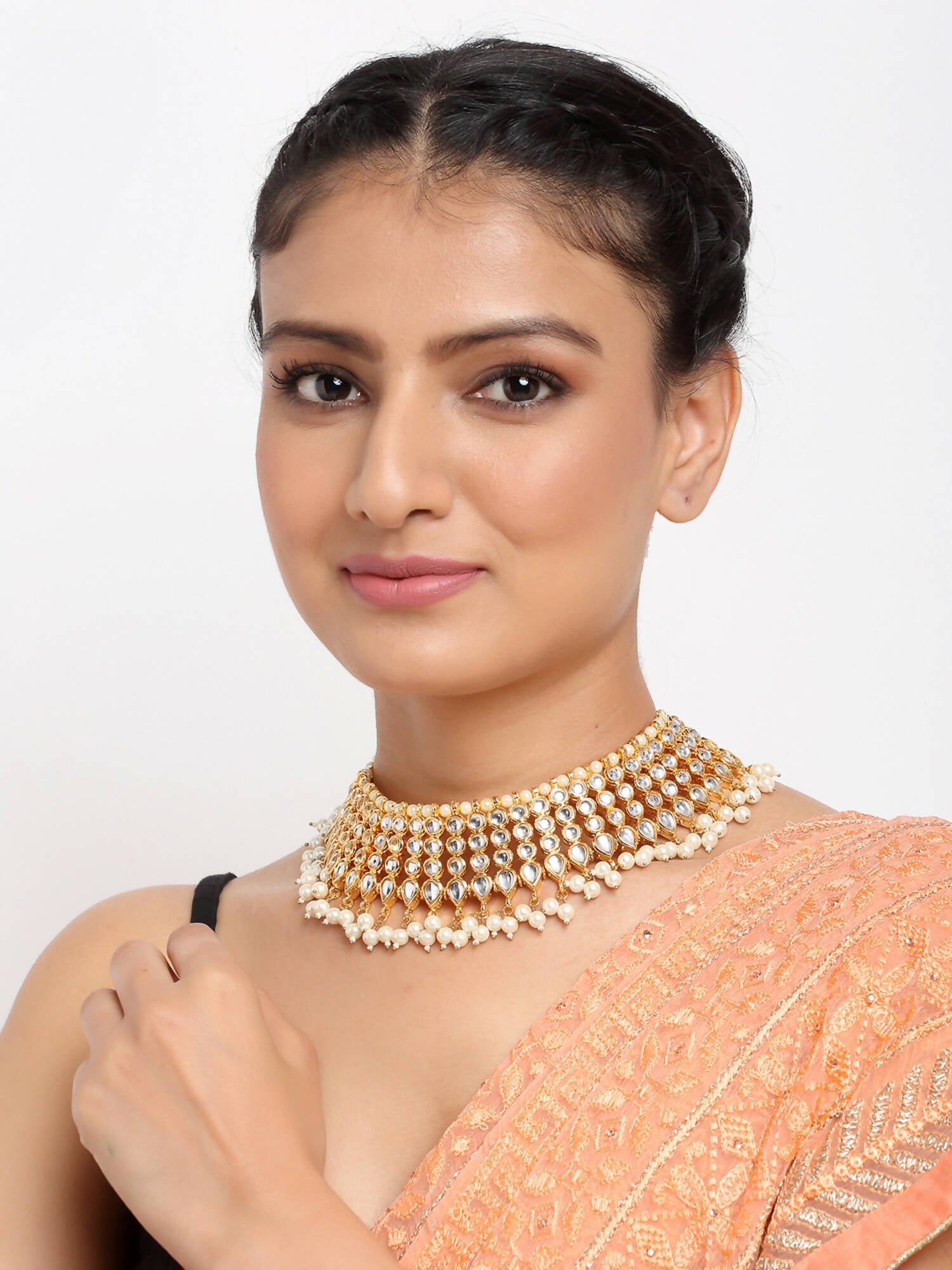 Kundan Pearl Choker - Ruby Raang - Distacart