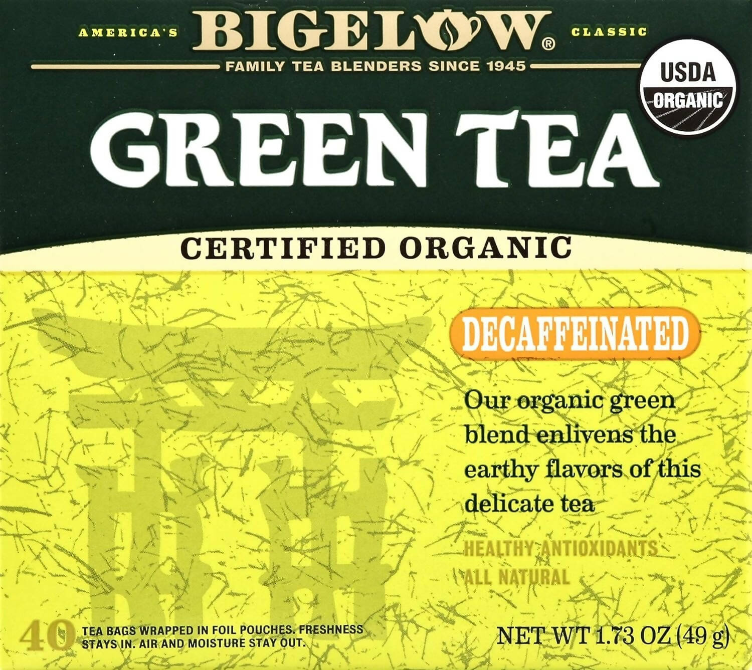 Bigelow DeCafeeinated Organic Green Tea - Distacart