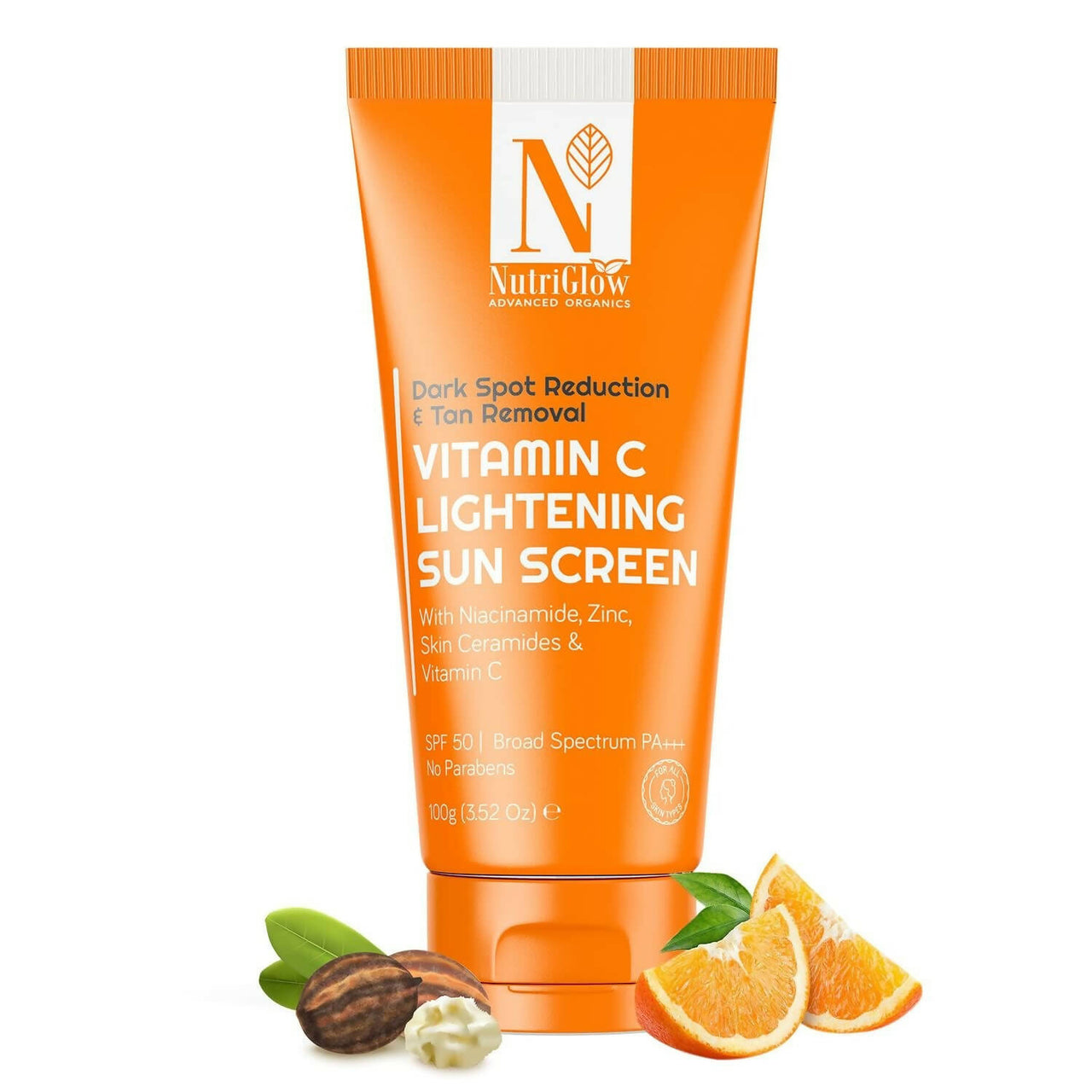 NutriGlow Advanced Organics Vitamin C Lightening Sunscreen SPF50 PA+++ - Distacart