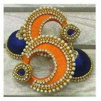 Thumbnail for Orange and Blue Color with White Stones Earrings - Distacart