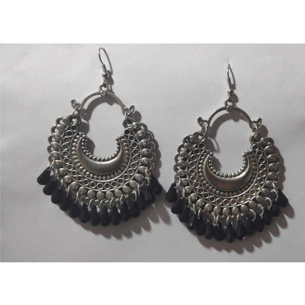 Half Moon Shape Party wear Silver Color Earrings