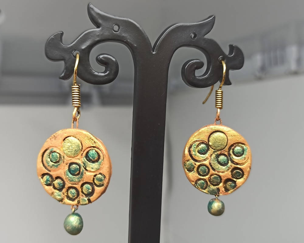 Terracotta Boho Style Hangings-Copper And Green