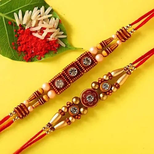 2 Stone Work Rakhis and Choco Swiss Gloriette Luxury Box online