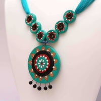 Thumbnail for Terracotta Jewelry Ethnic Thread Work Jewelry Set Sea Green