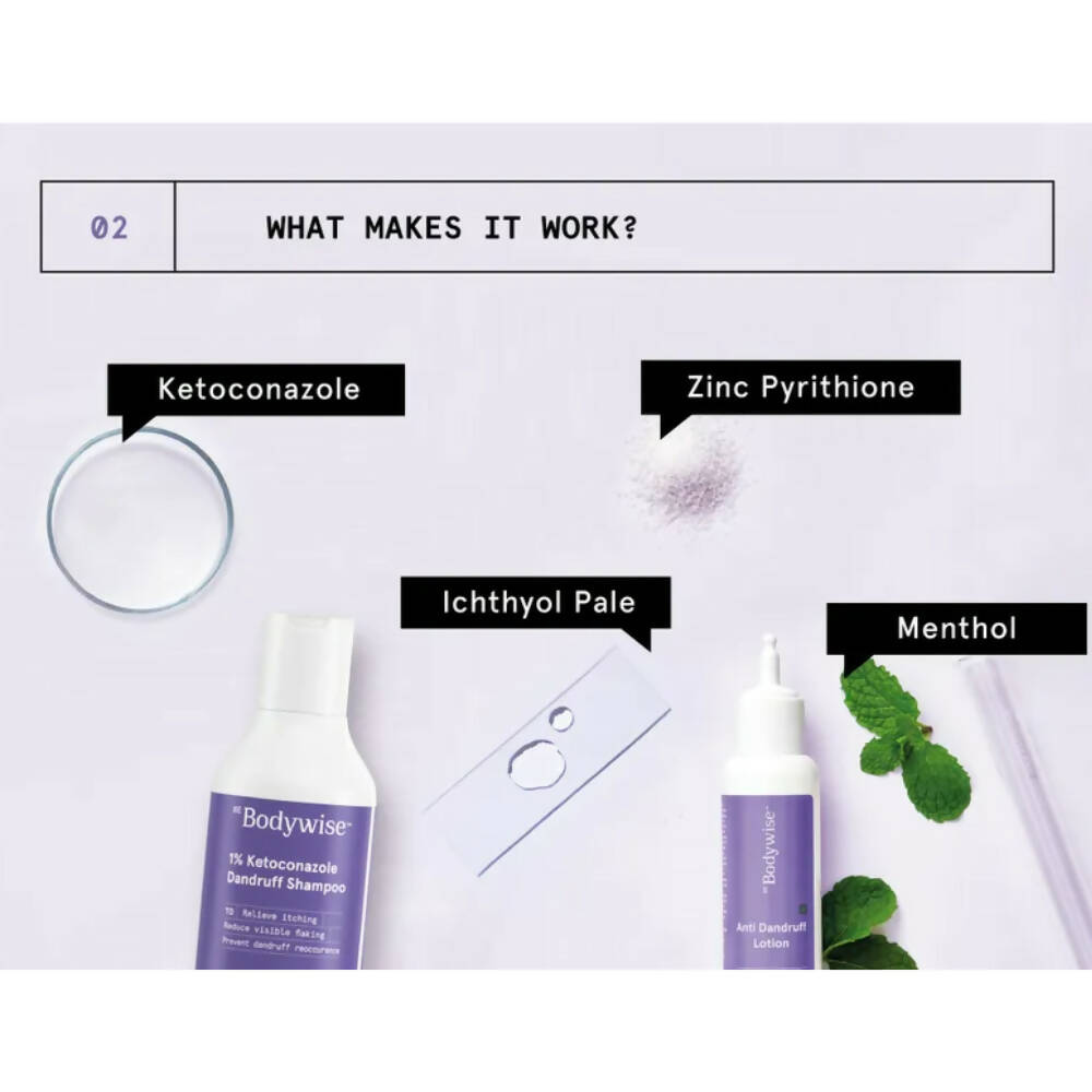 BeBodywise 1% Ketoconazole Dandruff Shampoo and Anti Dandruff Lotion - Distacart