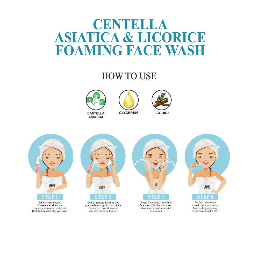 Love Earth Centella Asiatica & Licorice Foaming Face Wash - Distacart