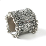 Thumbnail for Mominos Fashion Joharkamal Oxidised Silver-Plated Ghungroo Handcraft Bracelet - Design 026 - Distacart