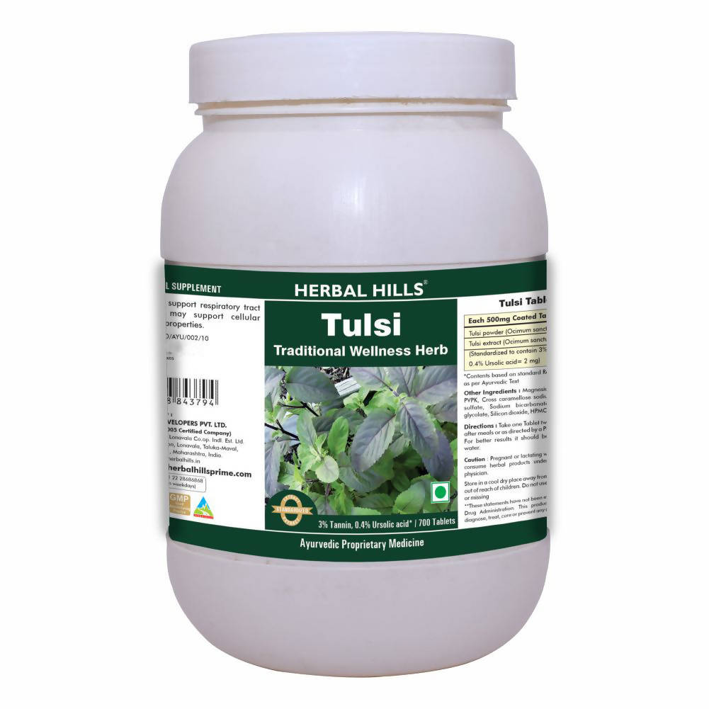 Herbal Hills Tulsi Traditional Wellness Herb, 700 Tablets 