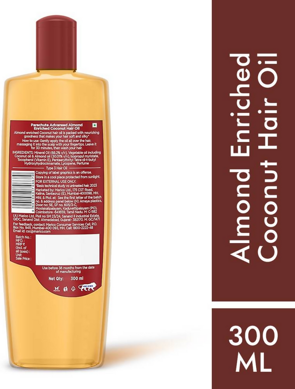 Parachute Advansed Almond enriched Coconut Hair Oil - Distacart