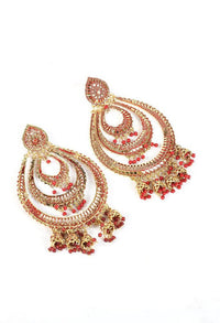 Thumbnail for Tehzeeb Creations Red Colour Earrings With Pearl