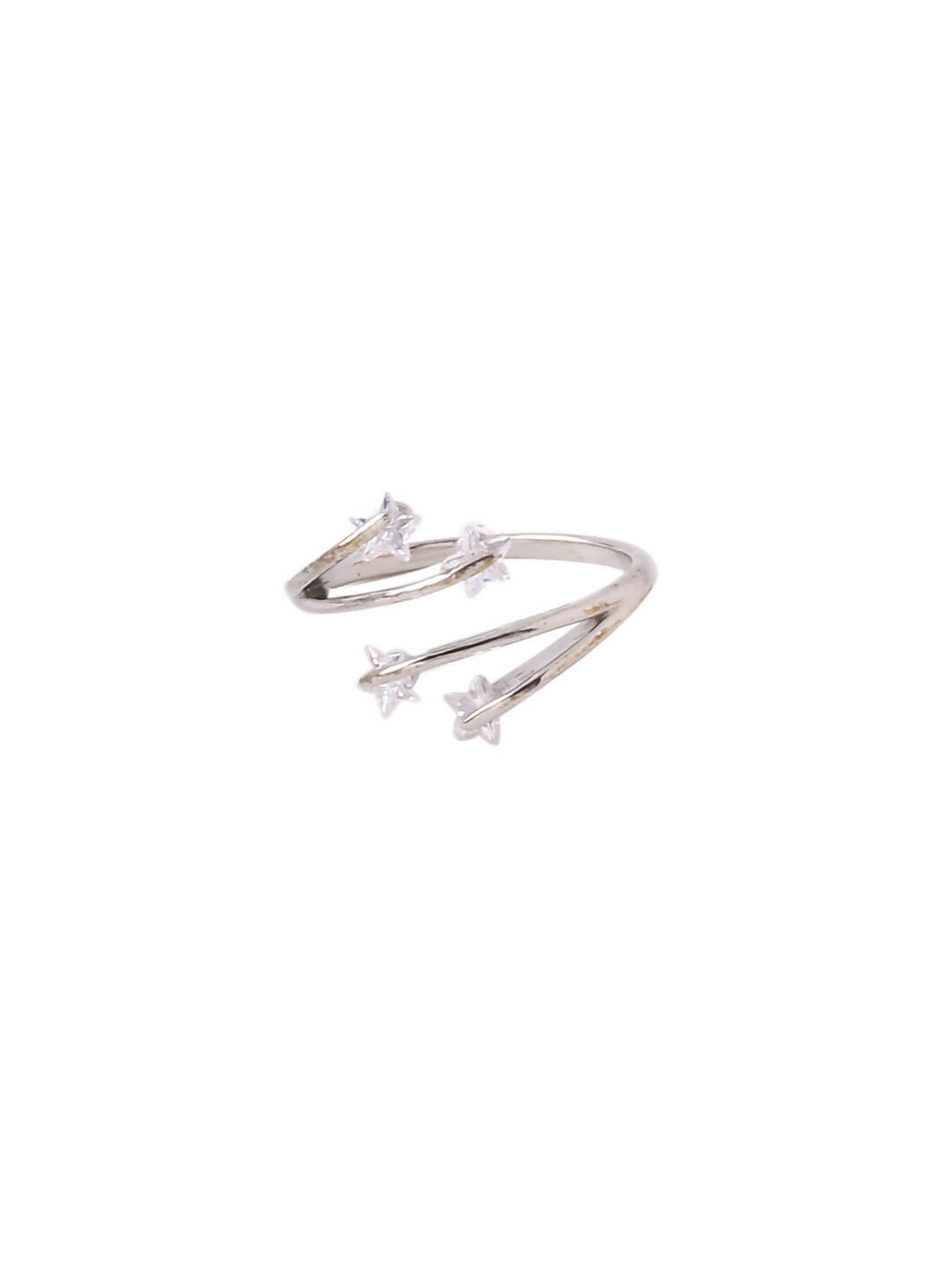 NVR Women's Stylish Latest Silver Plated Ring With Ad Stones - Distacart