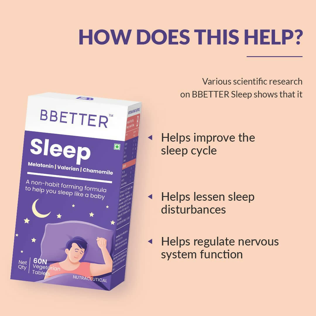 BBETTER Sleep Tablets Melatonin, Valerian, Chamomile - Distacart
