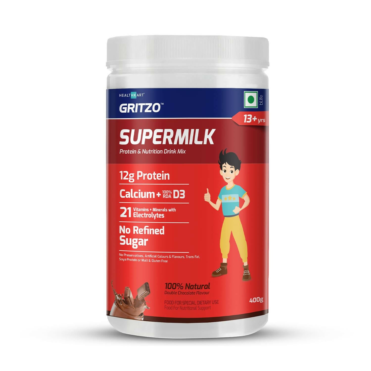 Gritzo Supermilk Powder 13+Y (Teen Athletes), Health Drink For Kids - Distacart