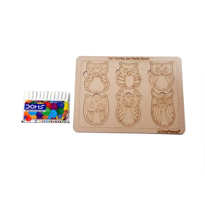 Kraftsman Owl Shapes Puzzle Board | Color Kit Included - Distacart