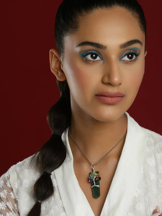 Women's Silver-Plated Necklace - Ruby Raang - Distacart