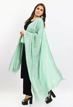 Thumbnail for Mominos Fashion Moeza Women's Linen Cotton Silver Border Pista Green Dupatta - Distacart