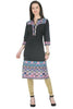 Black Elegant Kurti With Contrast Panel - G & A Apparels - Distacart