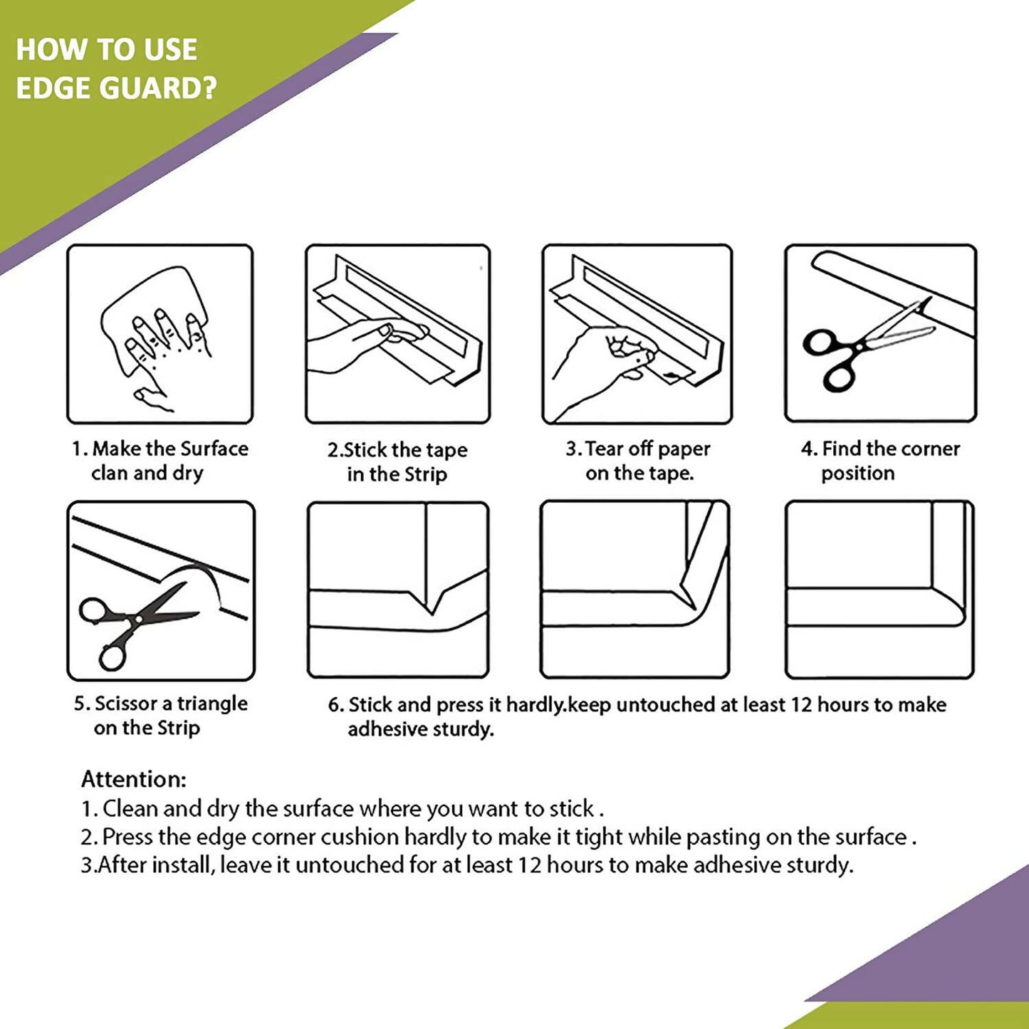 Safe-O-Kid Unique High Density L-Shaped 2 Mtr Long Mini 2 Edge Guards With 8 Corner Cushions - Distacart