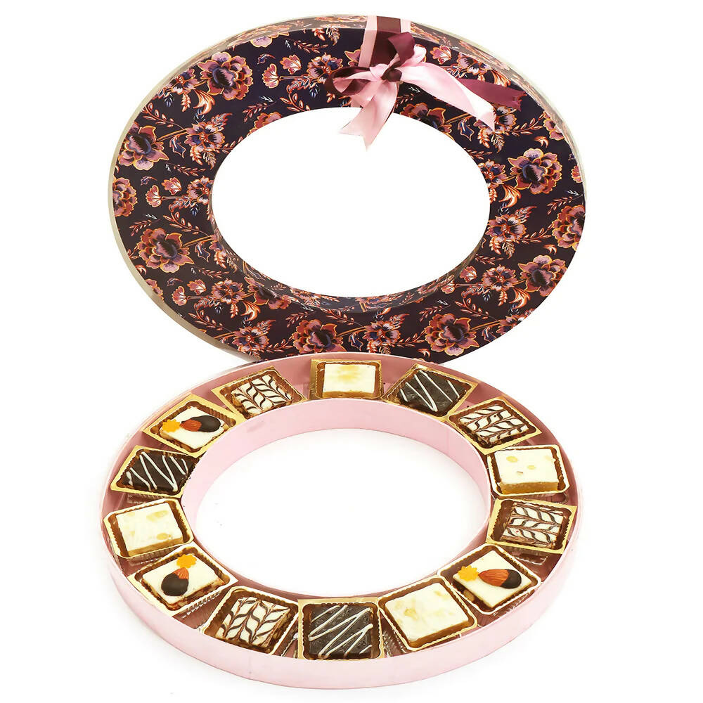 Ghasitaram Round Purple Assorted Chocolate Dryfruit Bites Box - Distacart