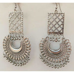 Thumbnail for Antique Silver Oxidized Vintage Chandbali Bollywood Style Earrings
