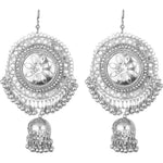 Thumbnail for Ethnic Flower Design Round Shape Jhumka Earrings