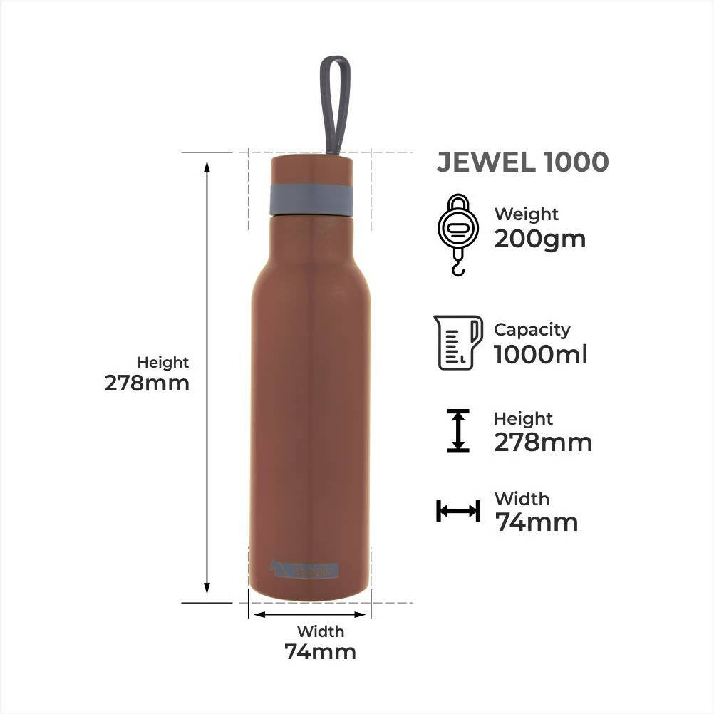 Dubblin Jewel Stainless Steel Sipper Water Bottle - Distacart
