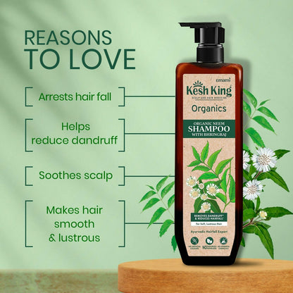 Kesh King Organics - Organic Neem Shampoo With Bhringraj - Distacart