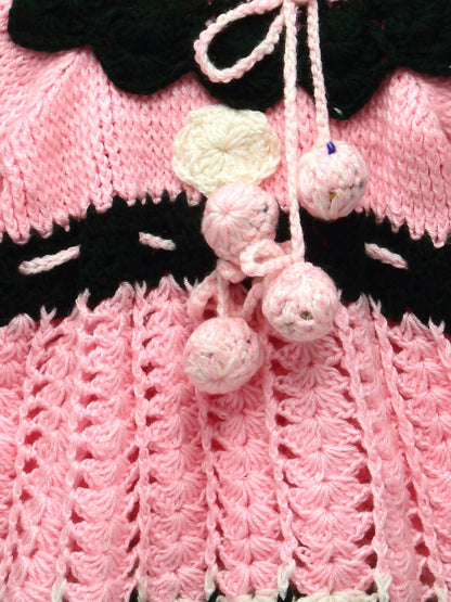 ChutPut Hand knitted Nora Wool Dress - Pink - Distacart
