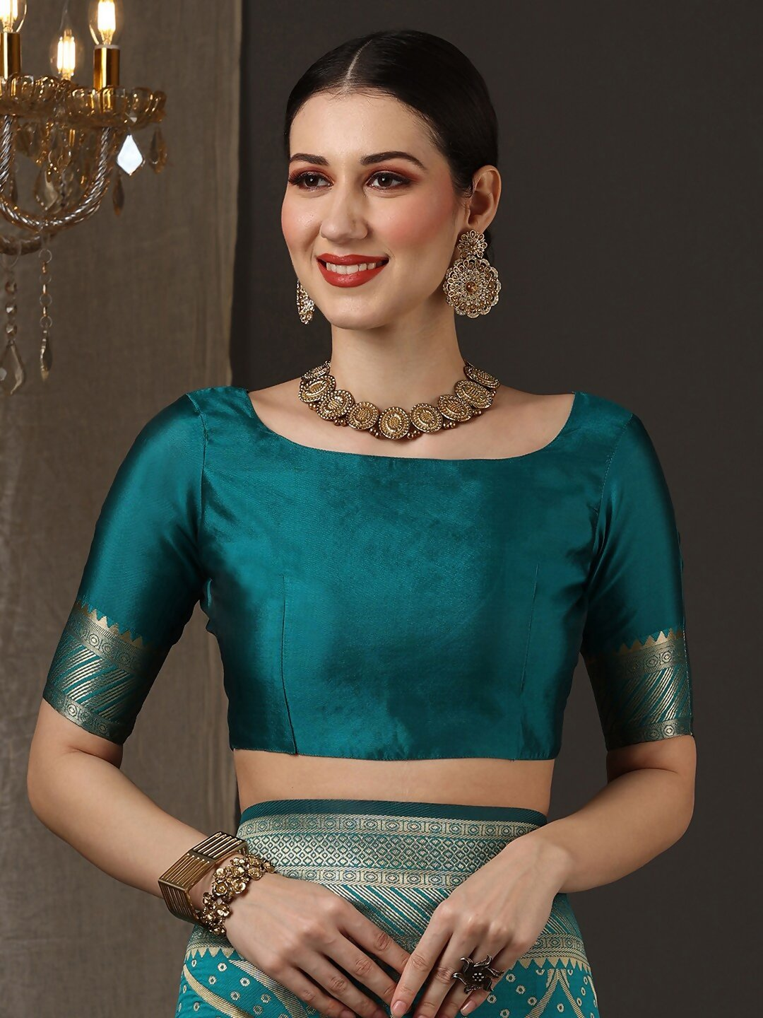 Saree Mall Woven Design Zari Silk Blend Banarasi Saree - Distacart