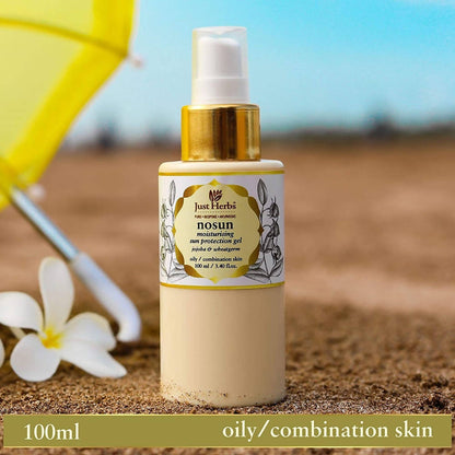 Just Herbs No Sun Jojoba-Wheatgerm Moisturizing Sun Protection Gel - Distacart