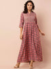 Indya Orange Printed Maxi Dress - Distacart