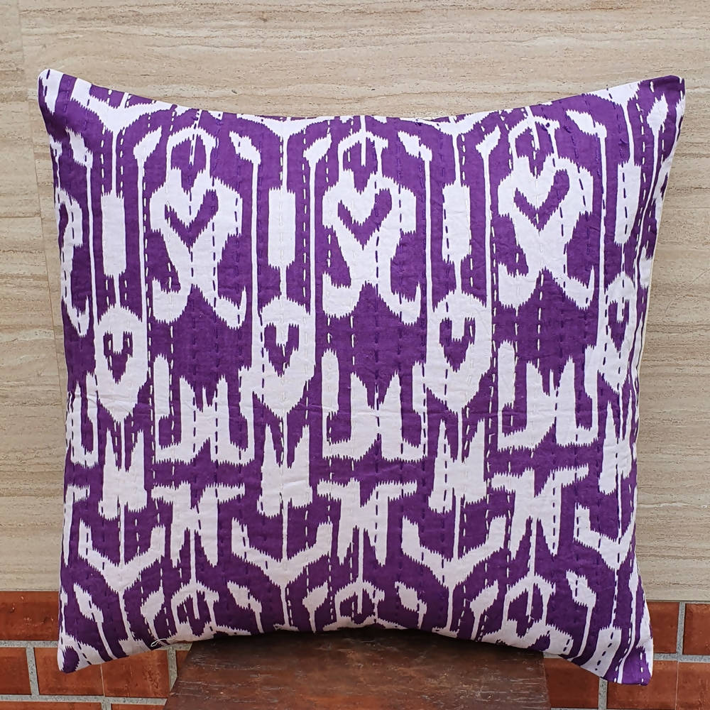 The Decor Nook Purple Base With White Print Cushion Cover - Distacart