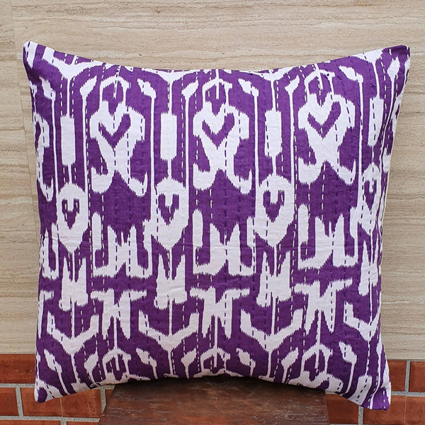 The Decor Nook Purple Base With White Print Cushion Cover - Distacart