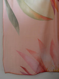 Thumbnail for Suta Peach Floral Pure Cotton Saree - Distacart