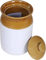 Thumbnail for Raj Royal Cream Pottery Hand Painted Ceramic Cornichon Storage Jar for Pickle - Distacart