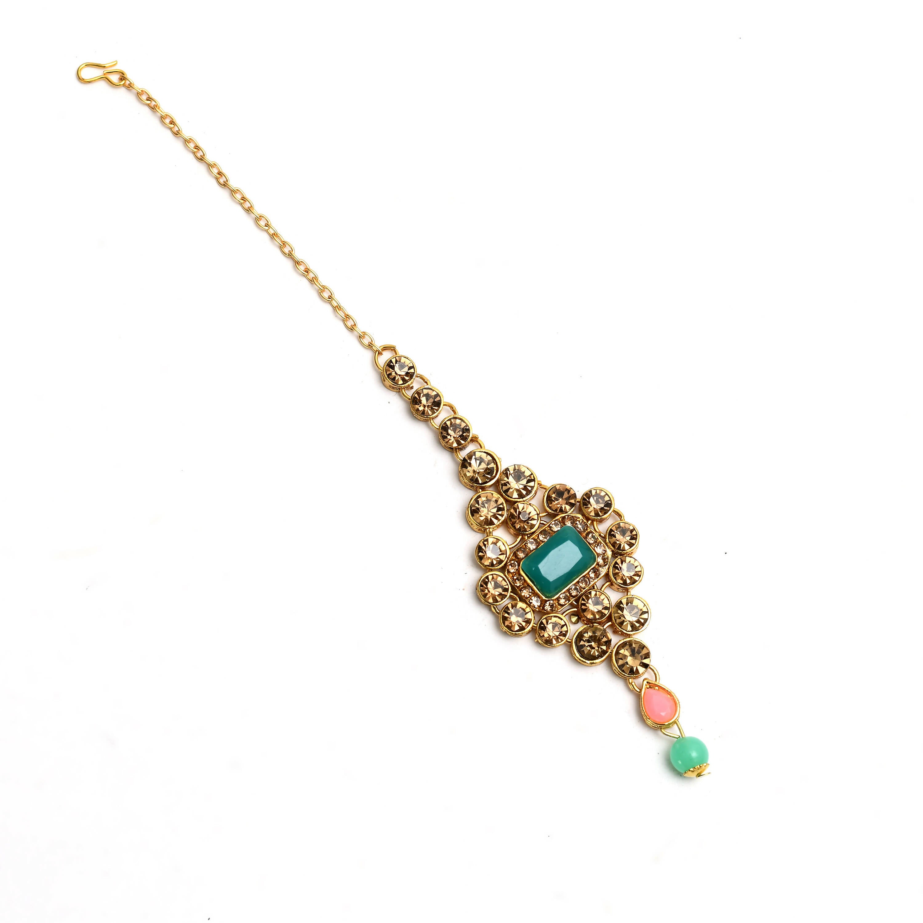 Mominos Fashion Johar Kamal Gold-Plated Rajwadi Design Heavy Multi Color Necklace Set For Women - Distacart