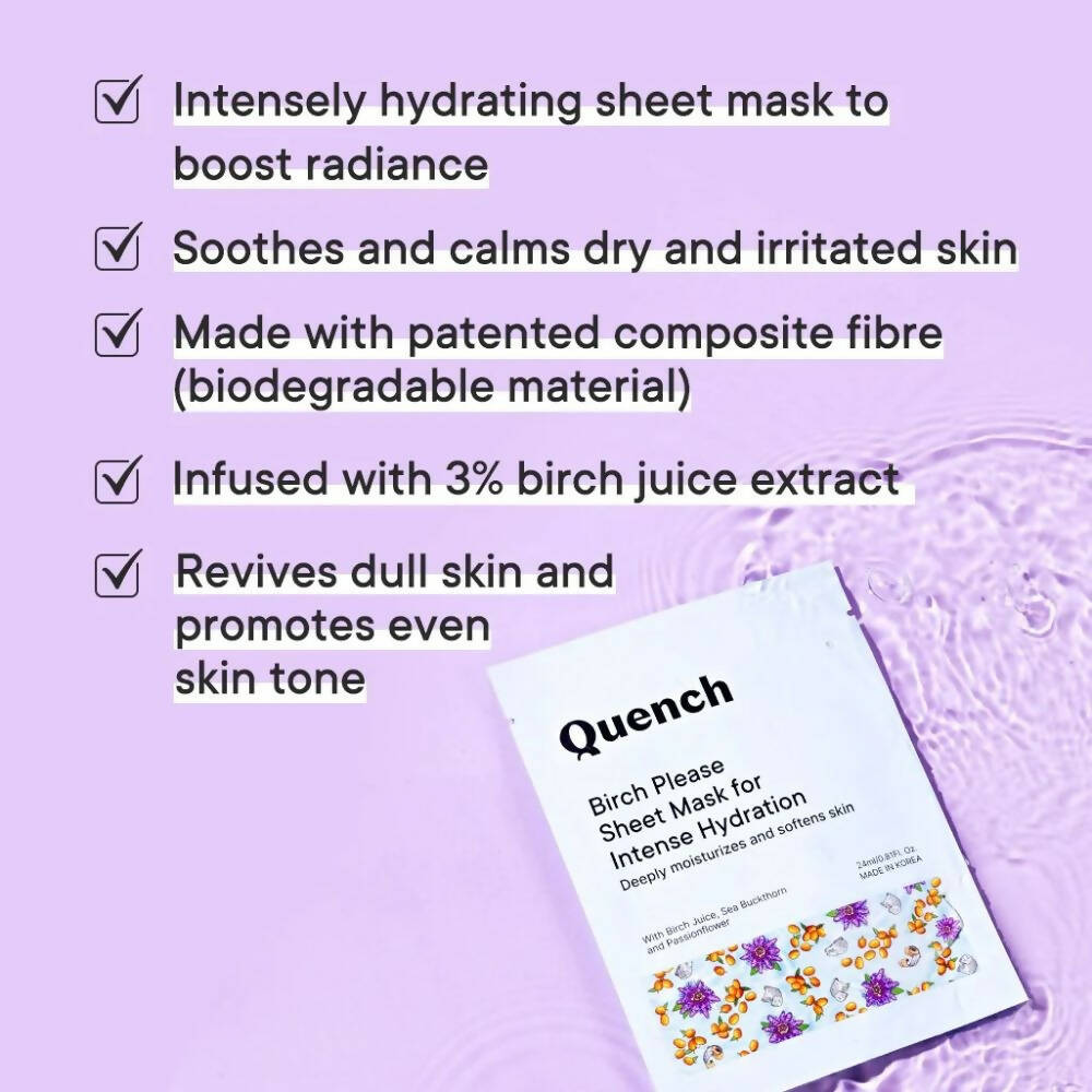 Quench Botanics Birch Please Sheet Mask for Intense Hydration - Distacart