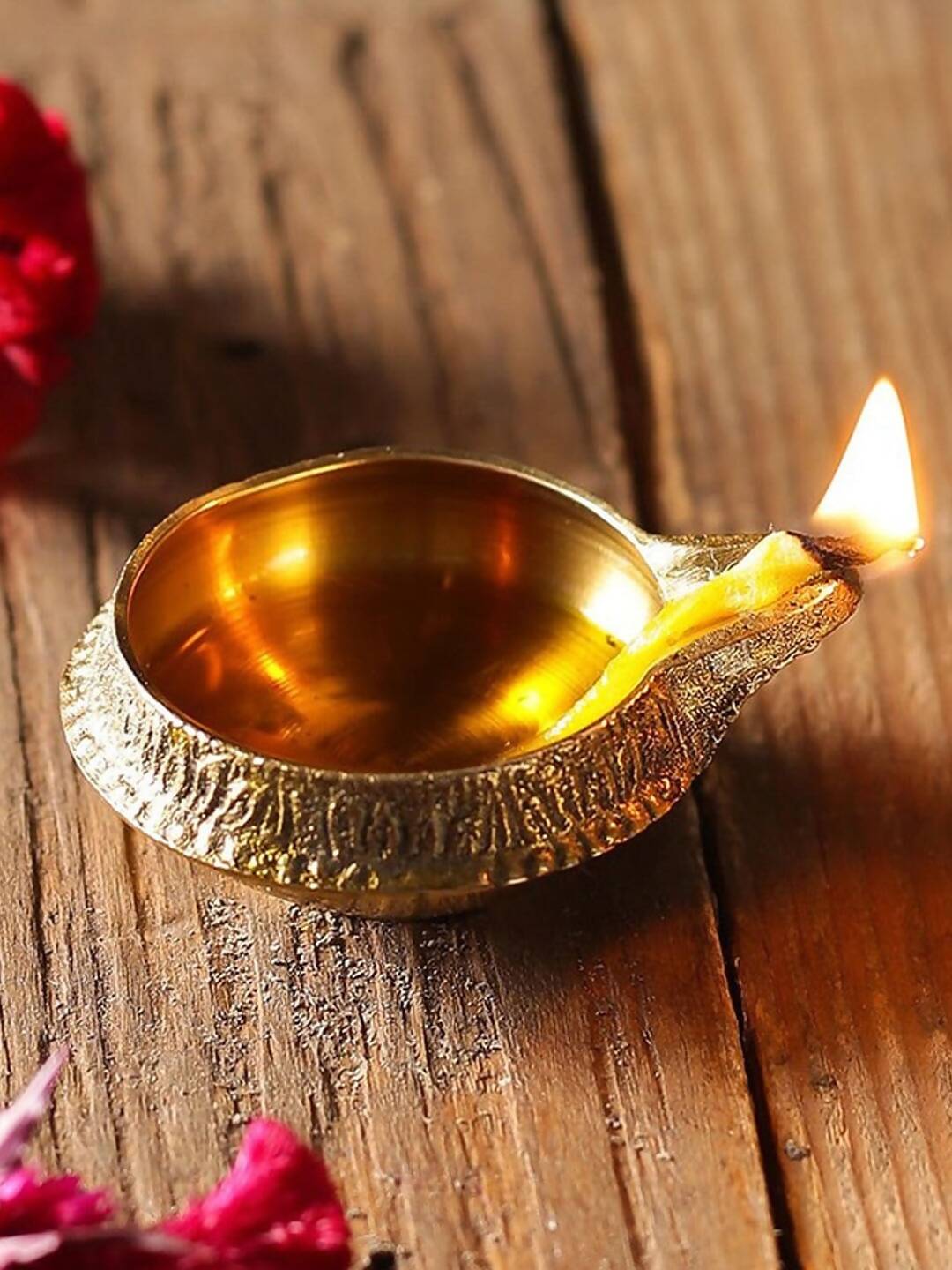 Tied Ribbons Set Of 4 Solid Brass Oil Lamp Diyas - Distacart