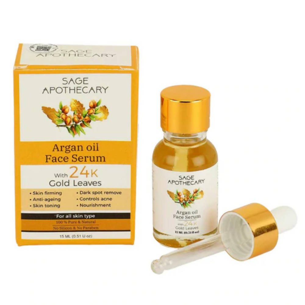 Sage Apothecary Argan Oil Face Serum With 24k Gold Leaves