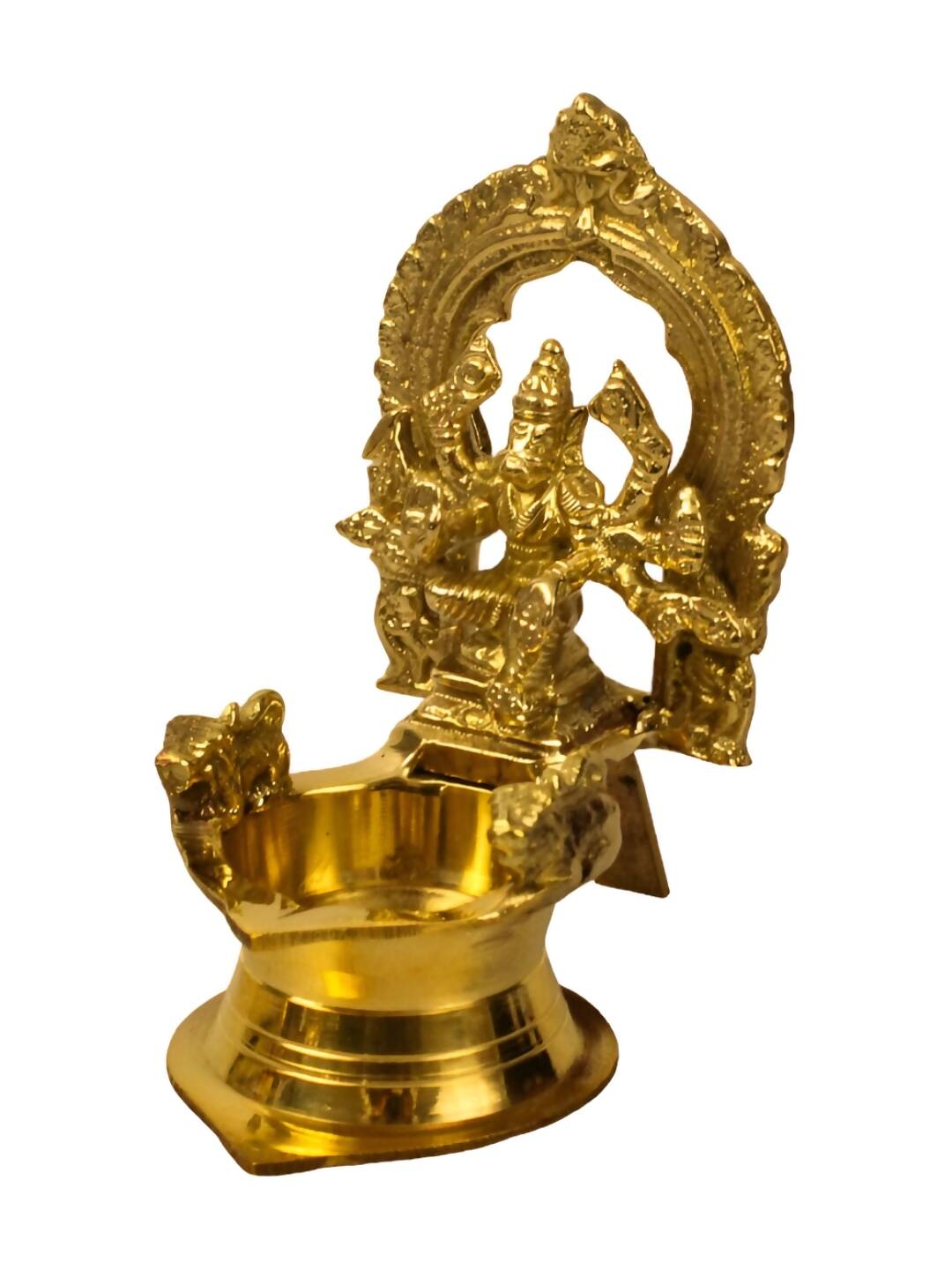 Spillbox Gold-Toned Brass Varagi Amman Diya Pooja Essential - Distacart