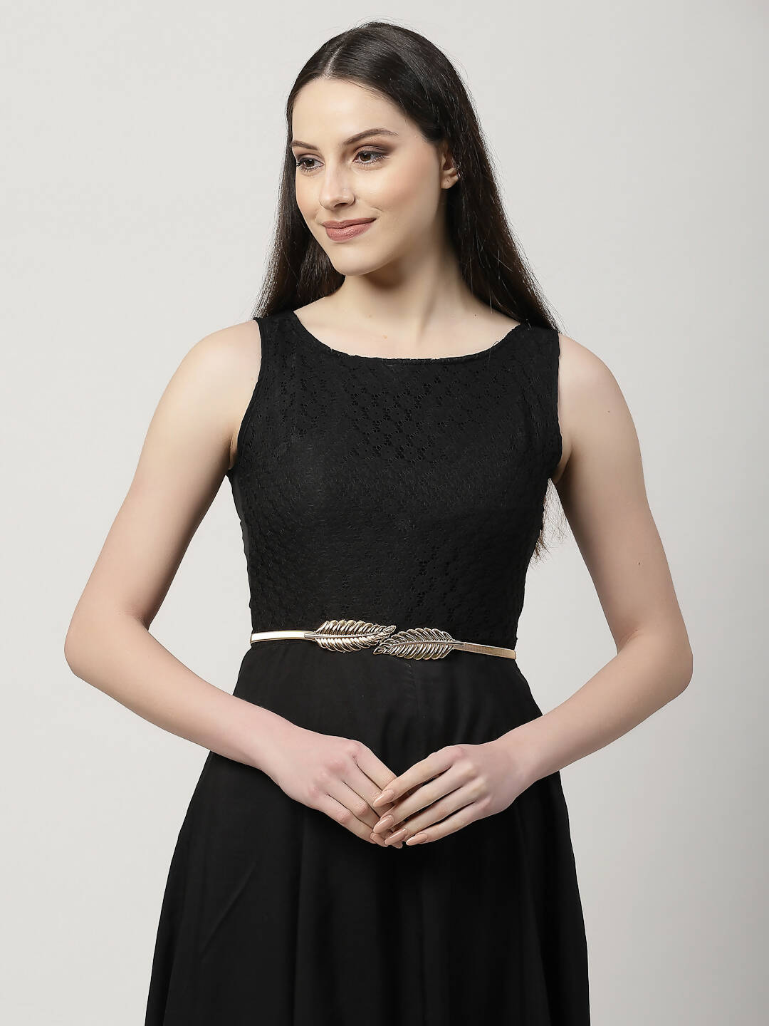 NVR Women Circular Gold Plated Stretchable Metal Belt - Distacart