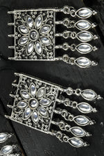 Thumbnail for Mominos Fashion Johar Kamal Women Silver-Plated Brass Finish Mirror Work Choker - Distacart